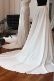 Luxury Crepe Wedding Train - Velo Bianco