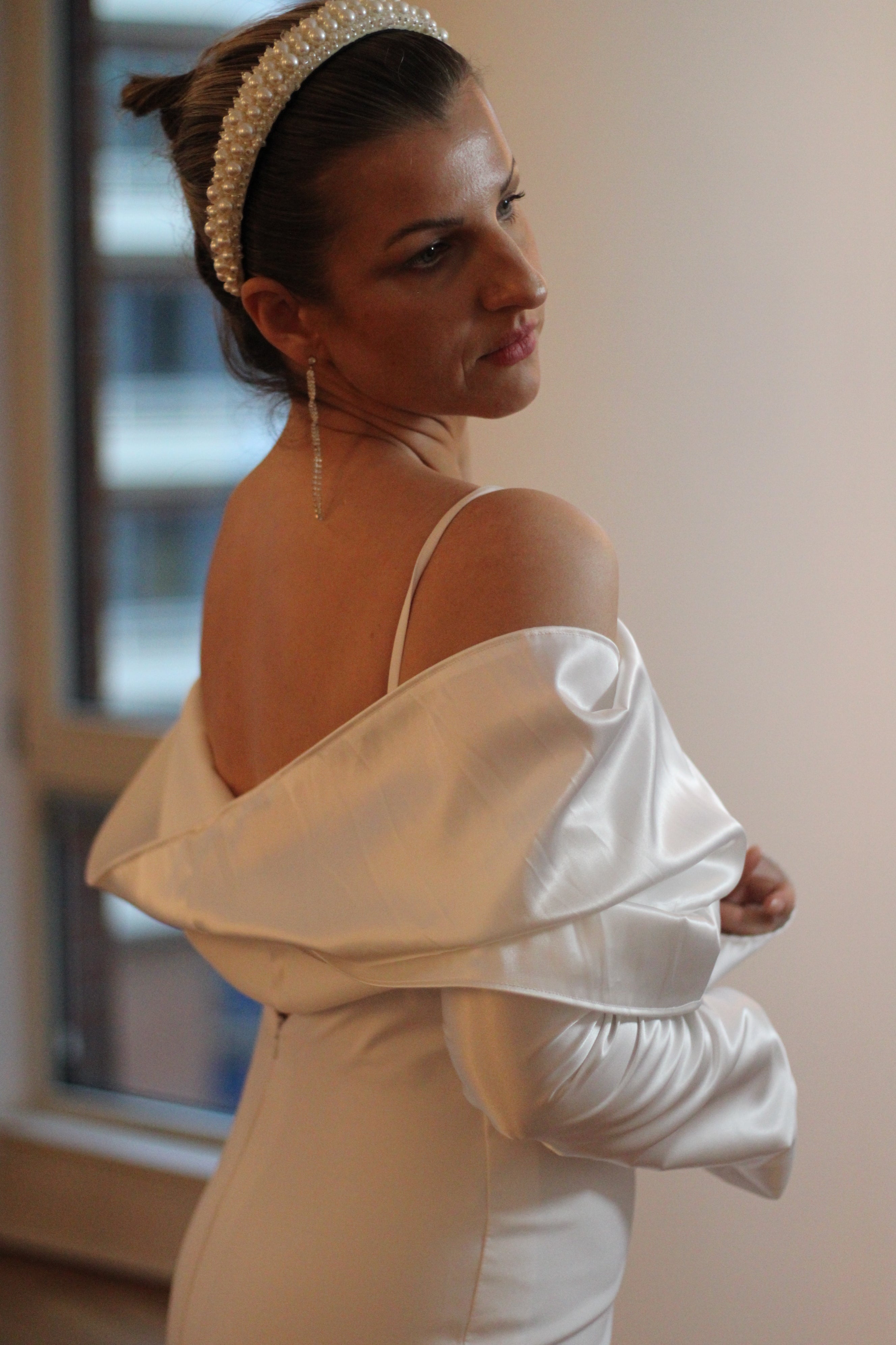 Bridal Satin Wrap - Velo Bianco