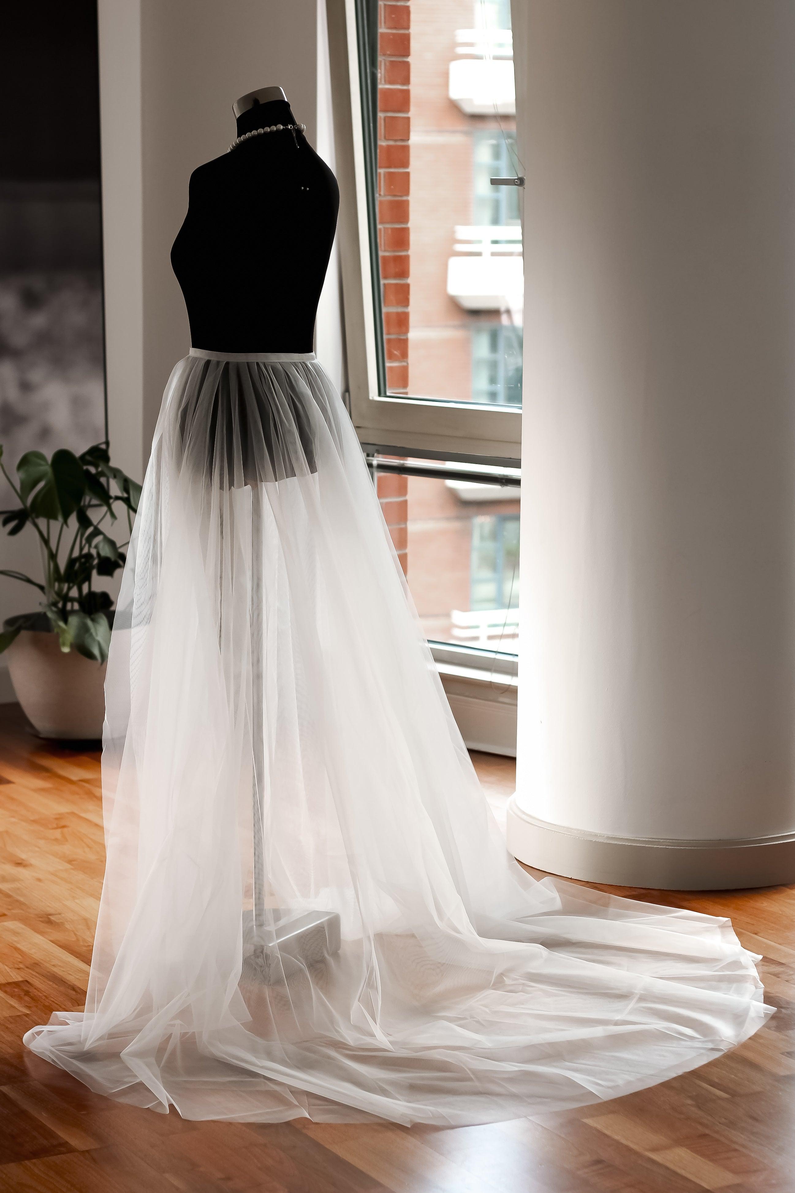 Tulle wedding overskirt