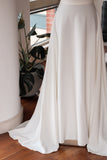 Detachable Crepe Bridal Overskirt