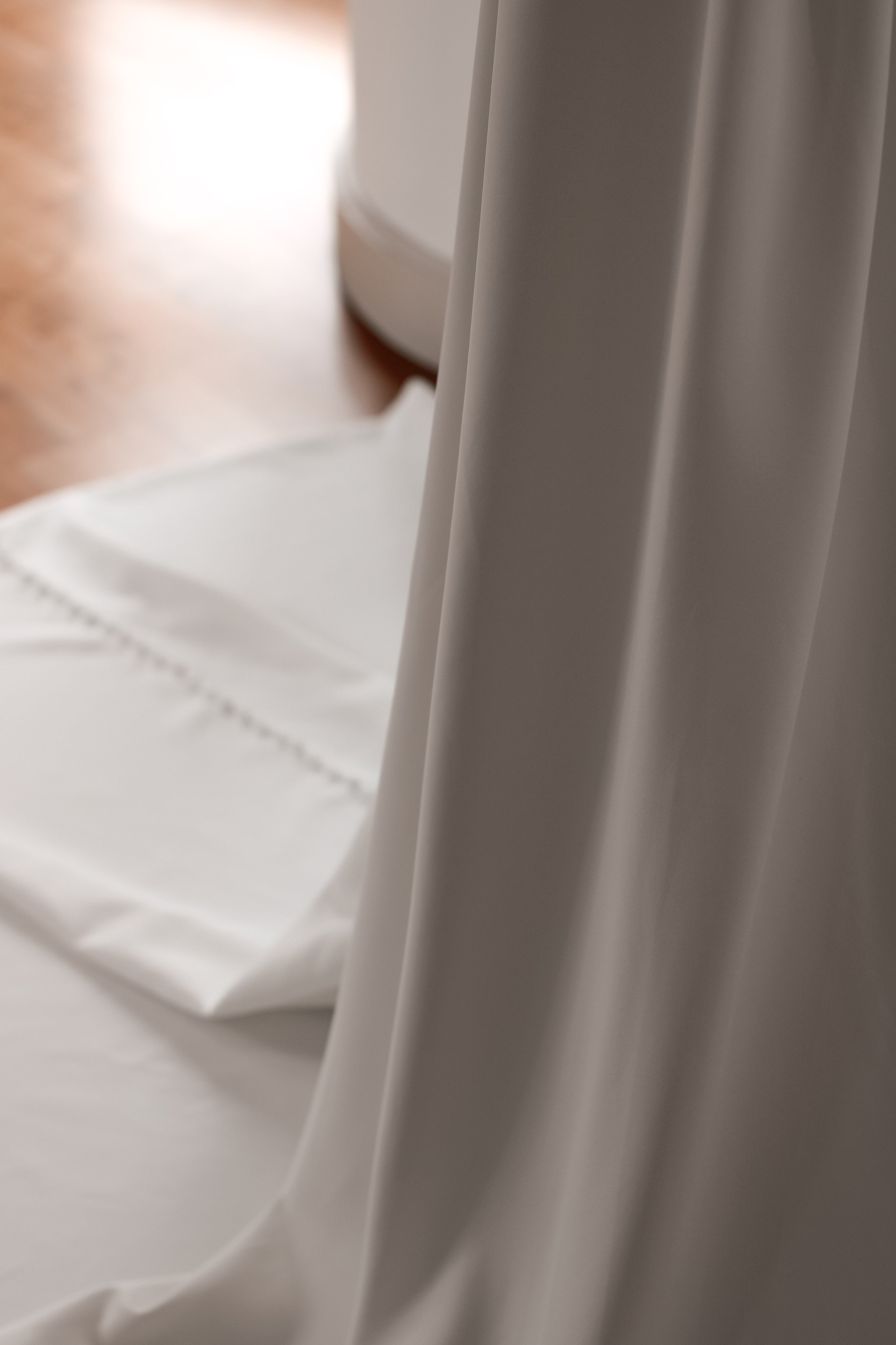 Luxury Detachable Crepe Overskirt - Velo Bianco