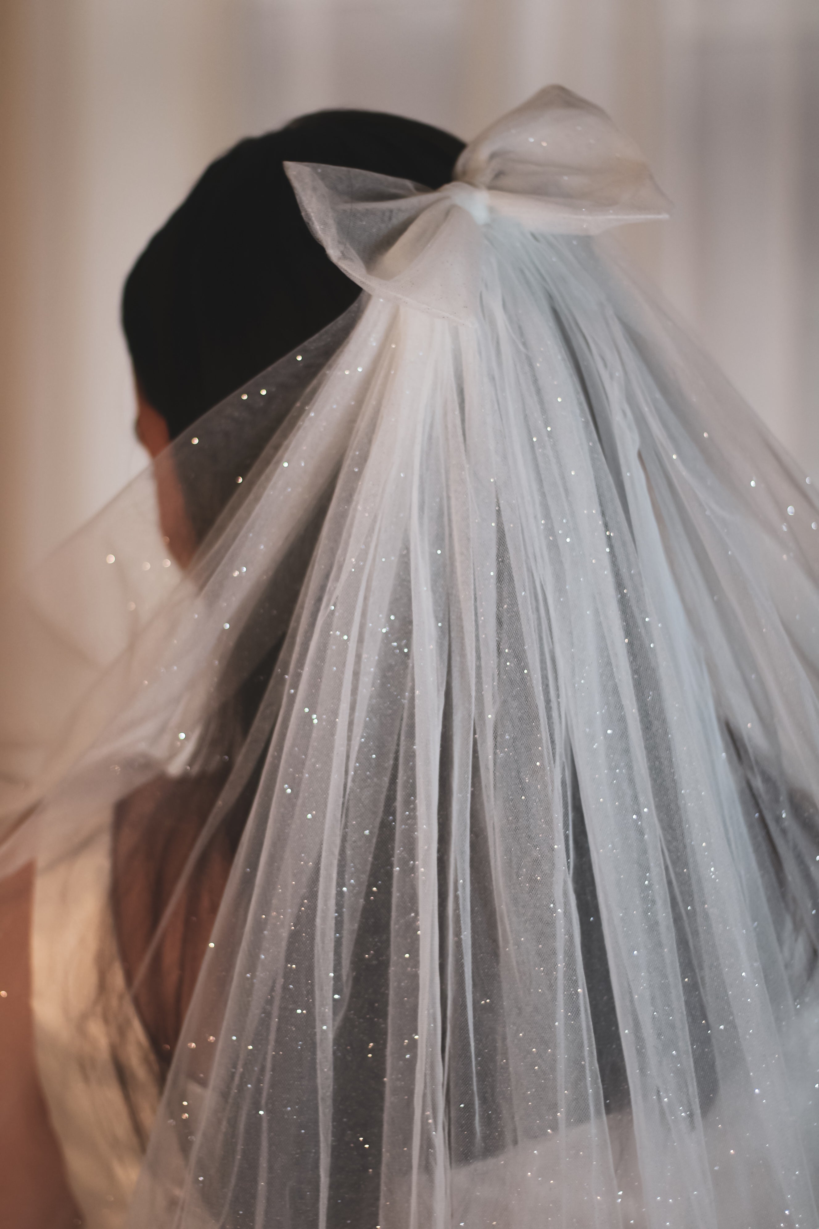 Sparkly Short Wedding Veil