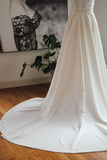 Luxury Detachable Crepe Bridal Train - Velo Bianco