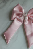 Luxury Blush Hair Bow - Velo Bianco