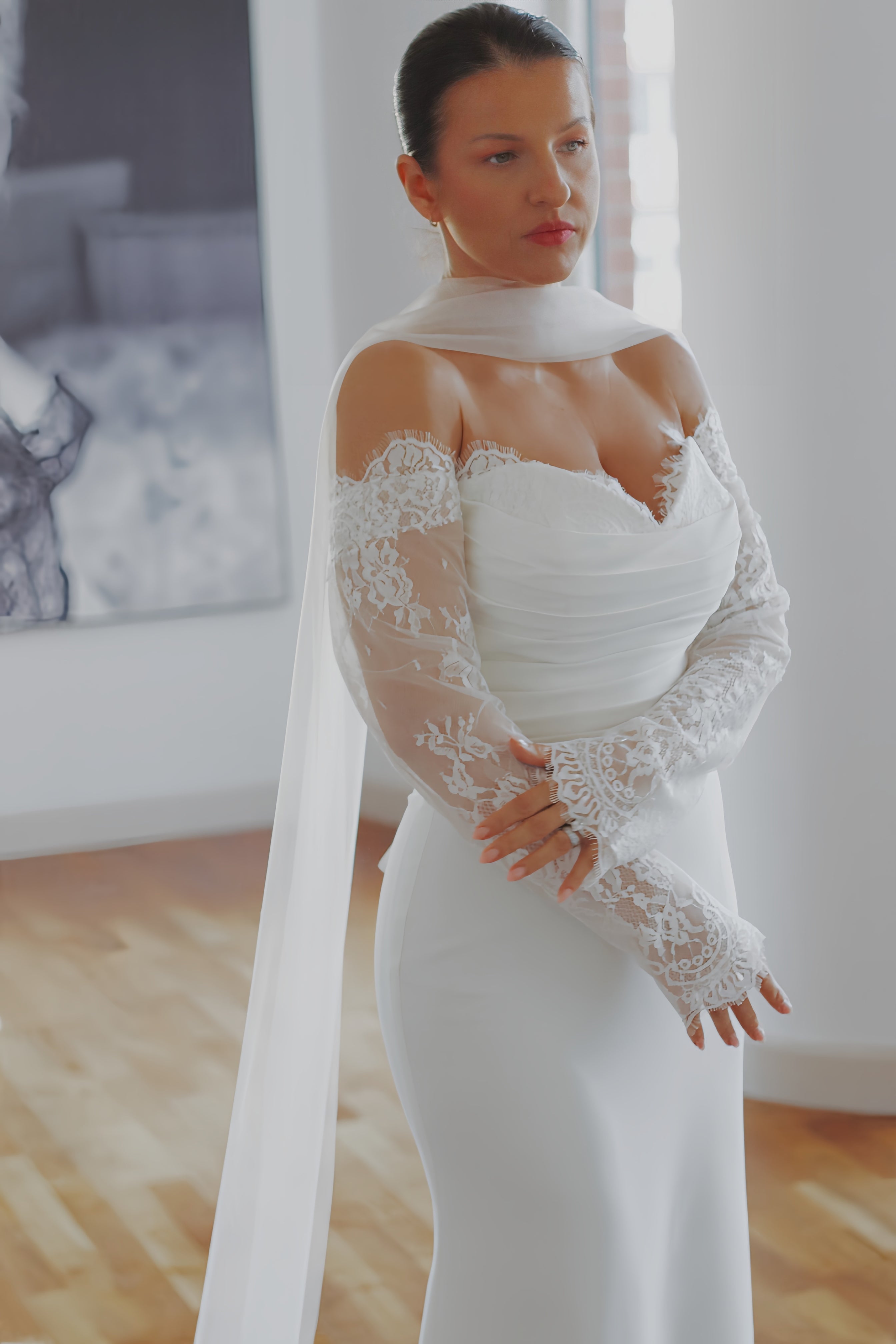 Luxury Tulle Wedding Scarf