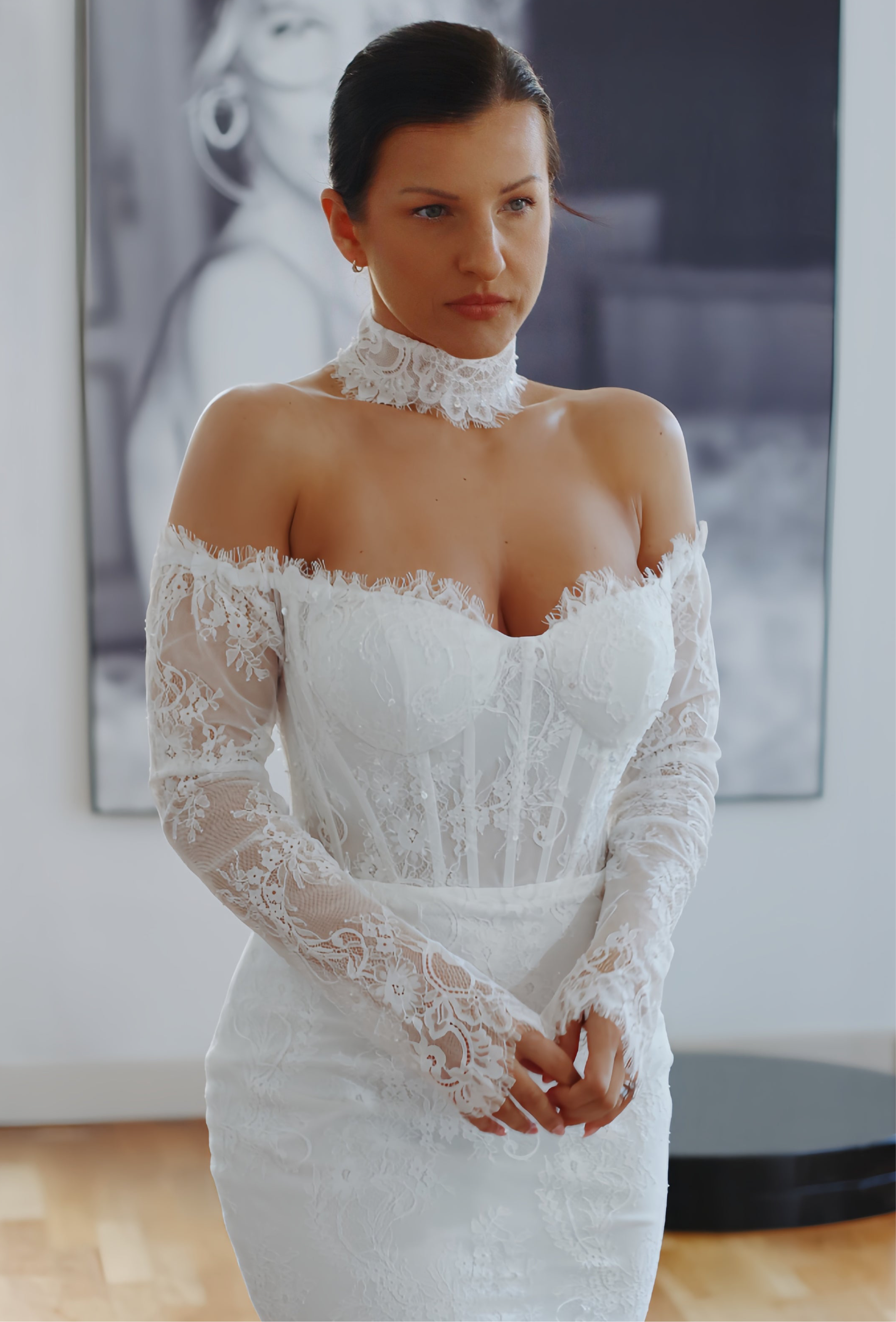 Luxury Detachable Lace Wedding Sleeves with Sequins