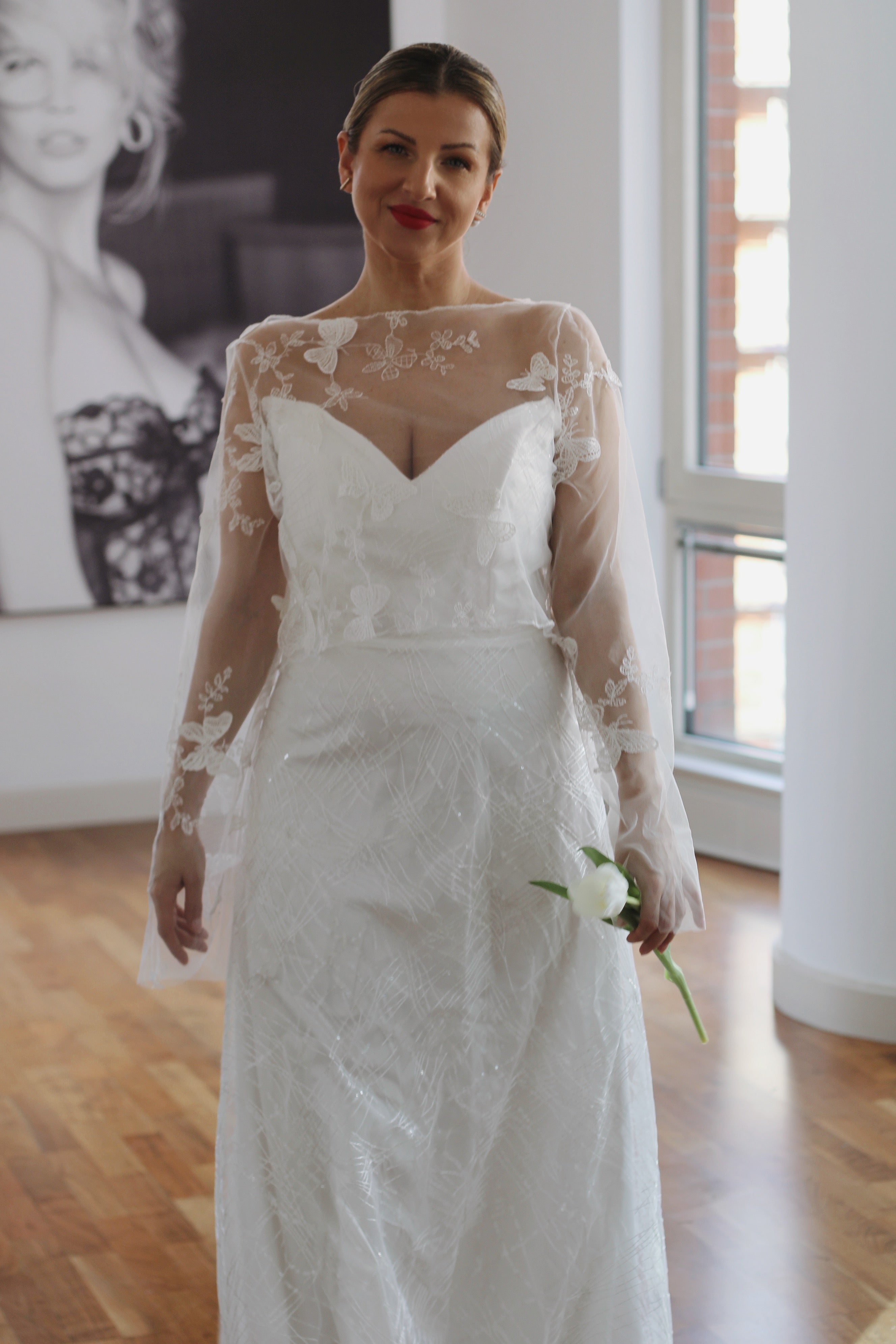 Butterfly Bridal Top - Velo Bianco