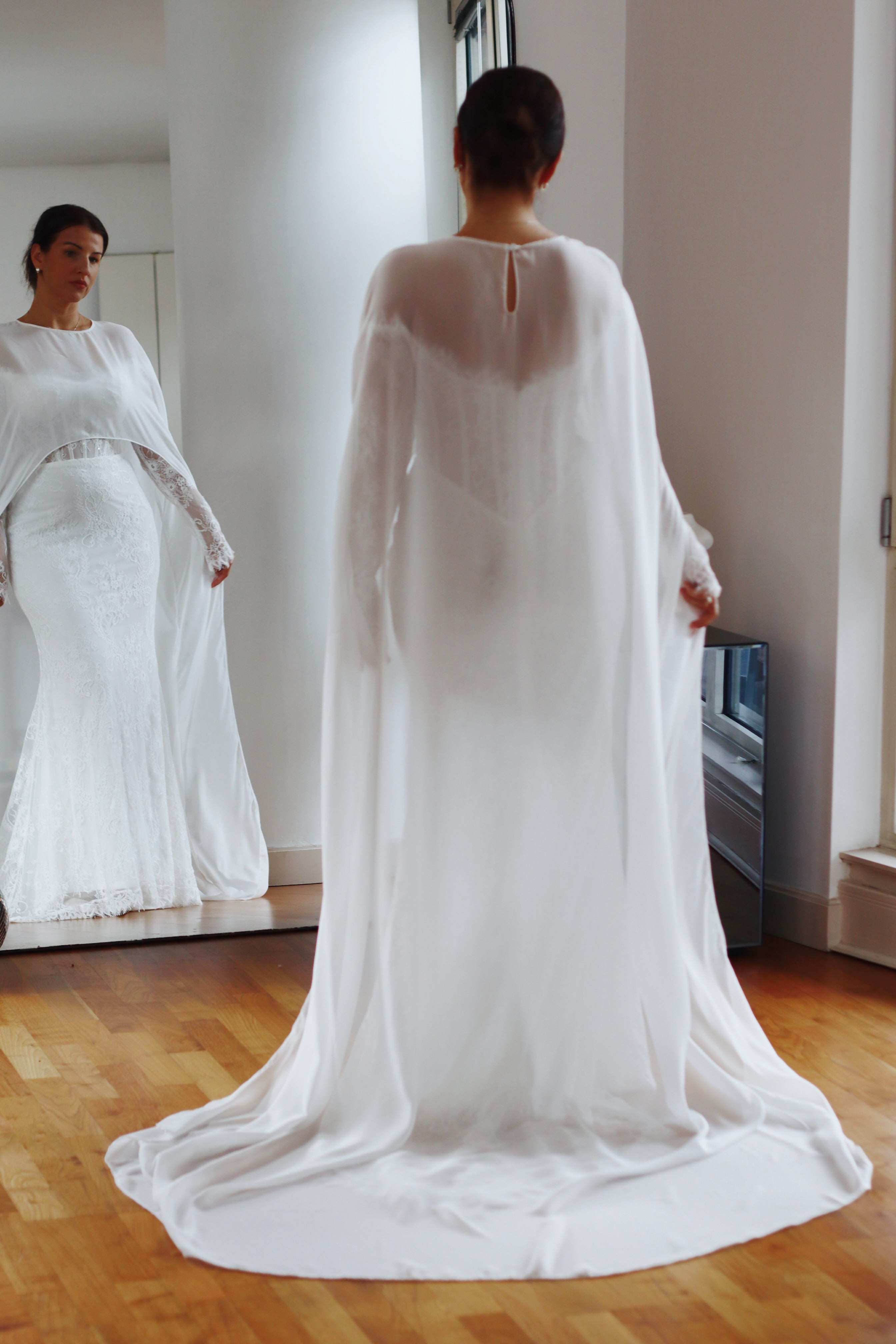 Luxury Chiffon Bridal Cape