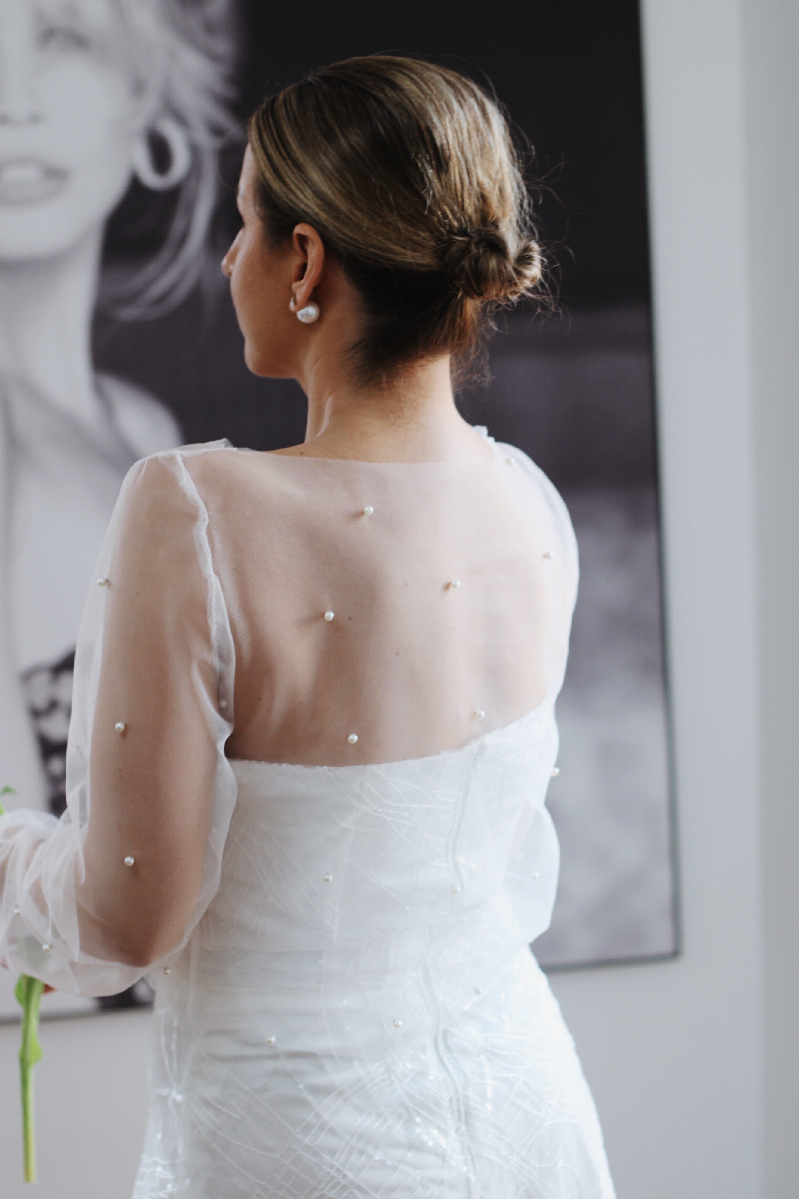 Pearl Bridal Top - Velo Bianco