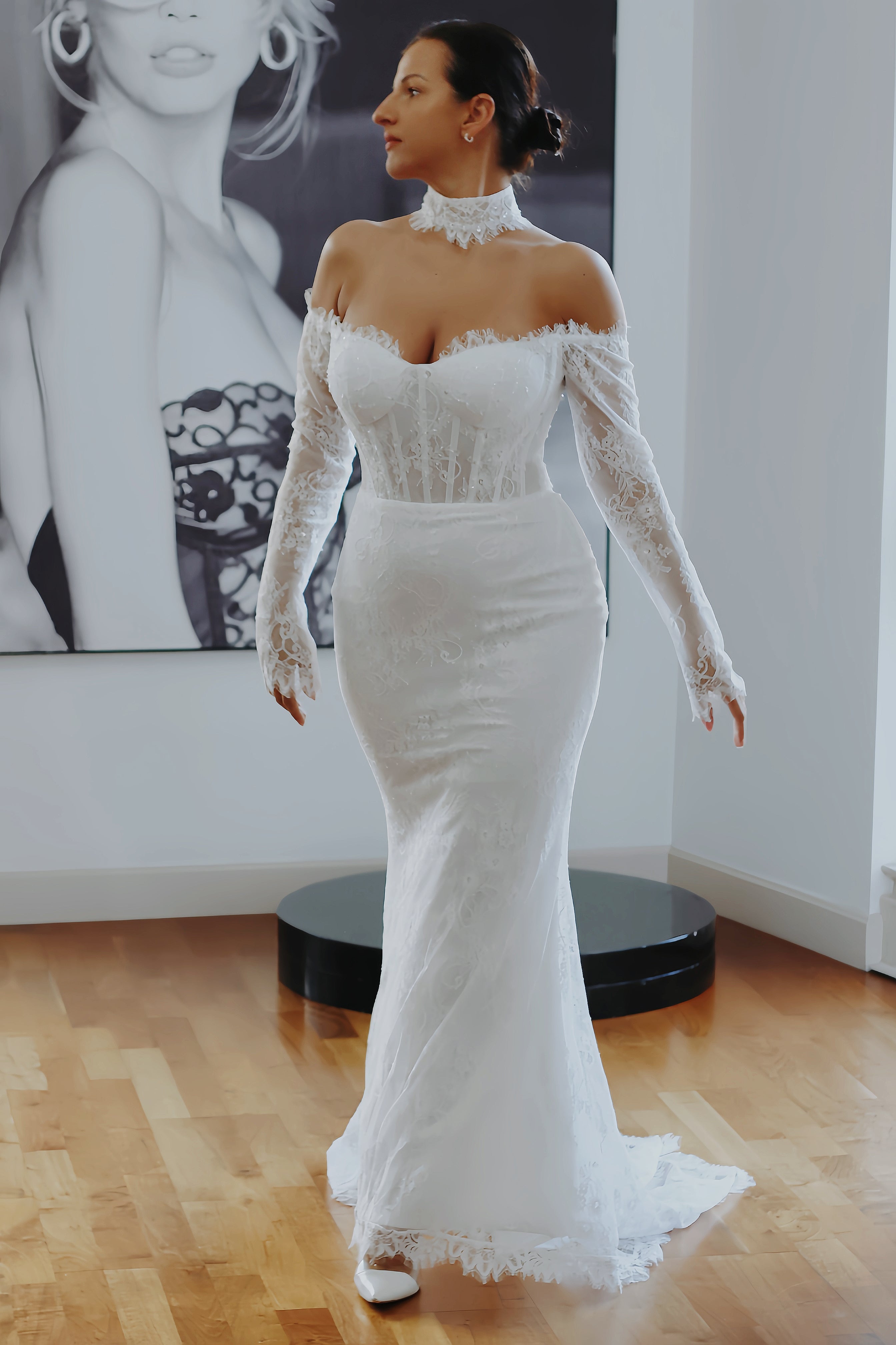 April ~ Lace Applique Wedding Dress