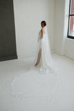Cathedral Lace Trim Wedding Veil - Velo Bianco