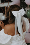 Michaela Satin Bow - Velo Bianco