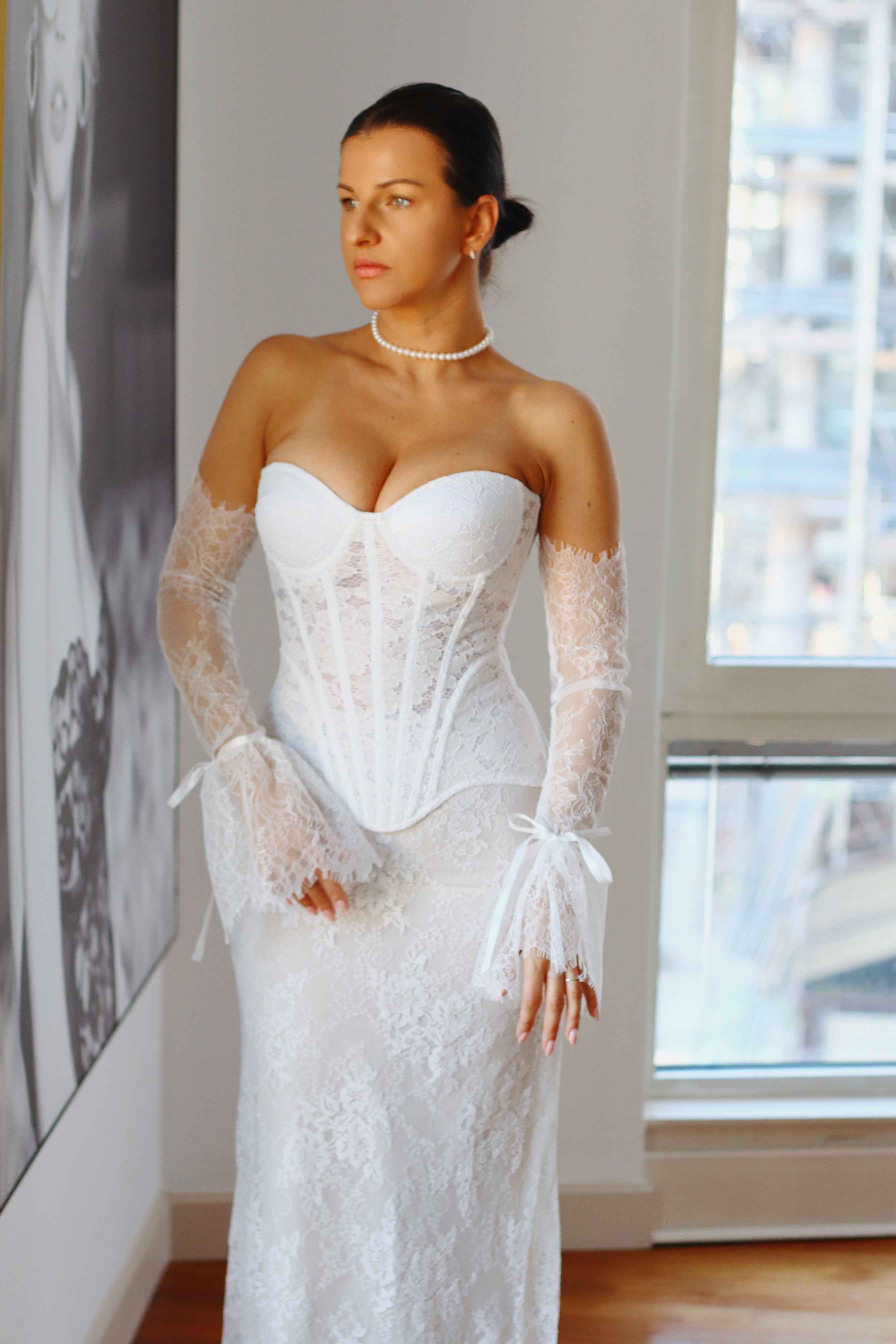 French Lace Frilly Bridal Sleeves