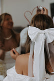 Michaela Satin Bow - Velo Bianco