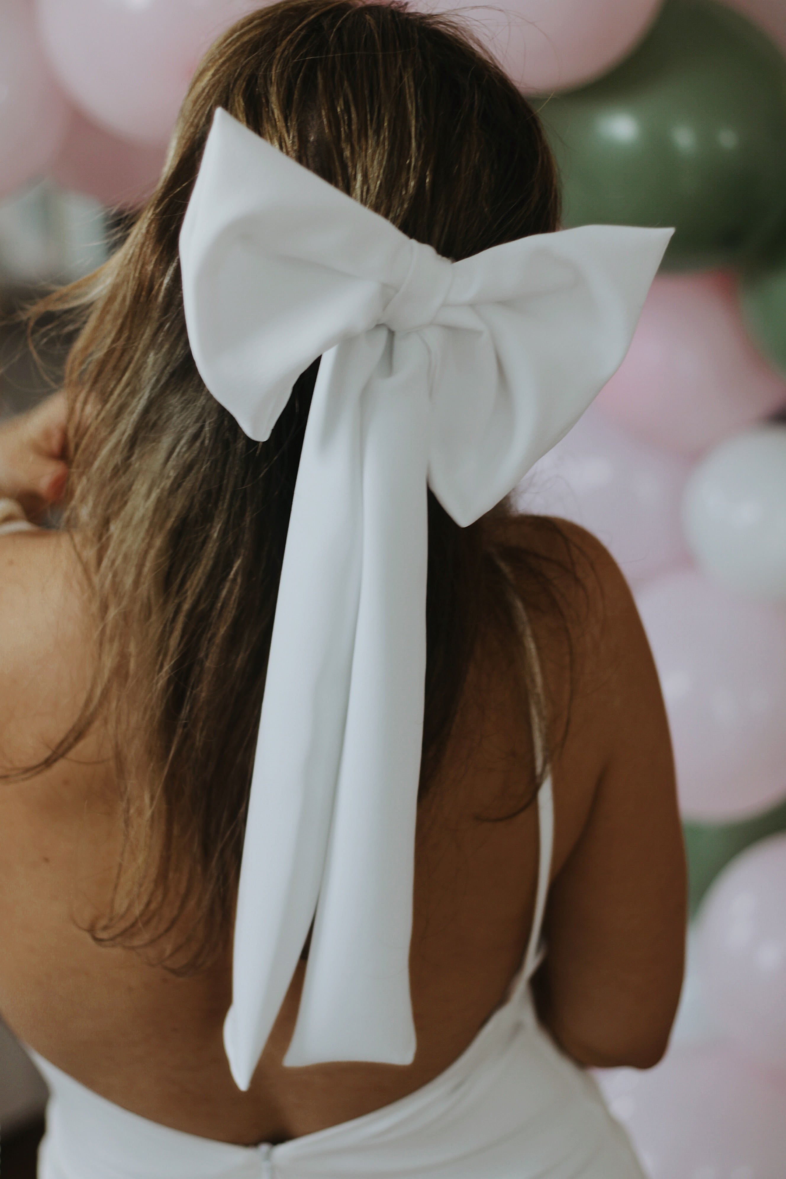 Crepe Hair Bow - Velo Bianco
