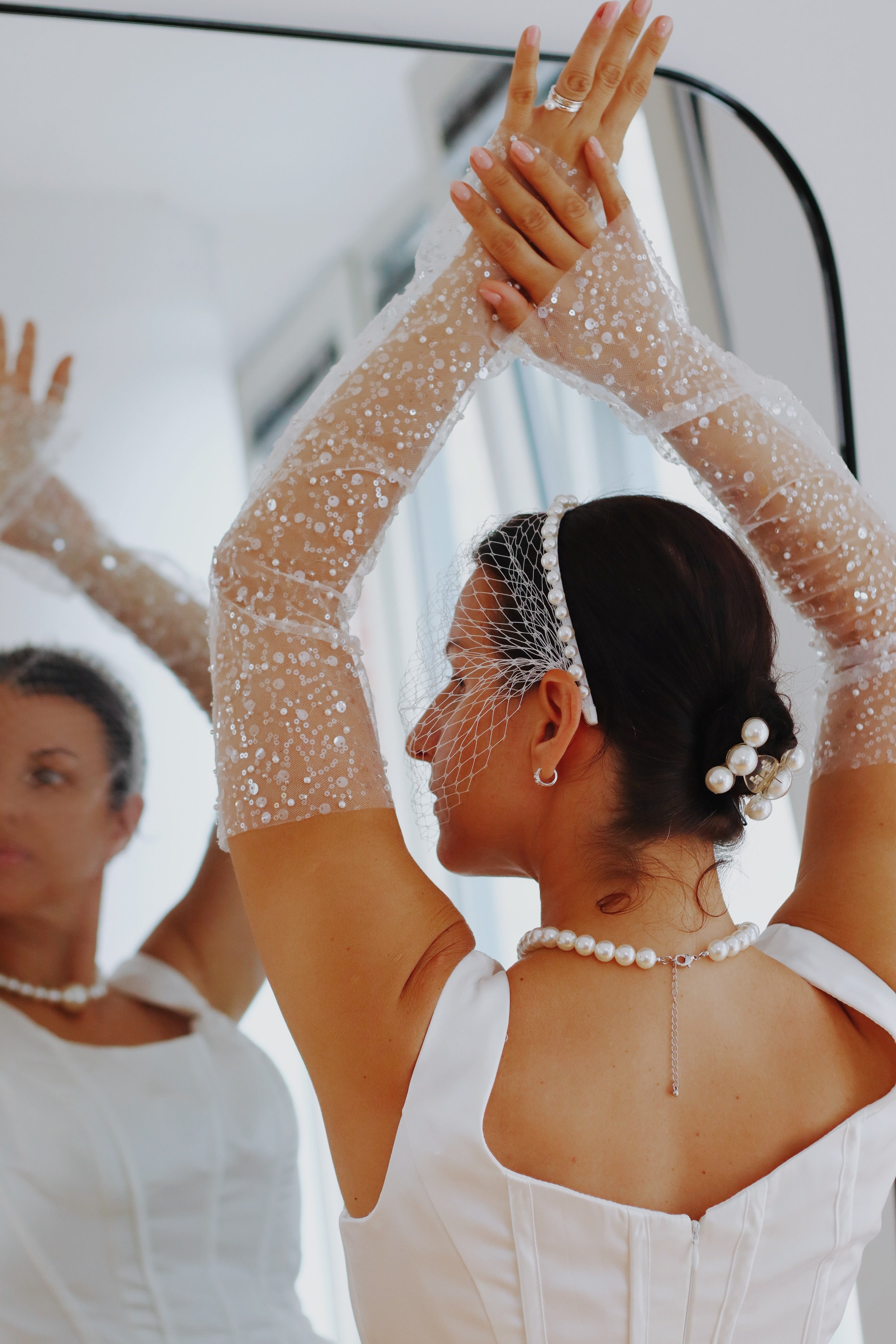 Luxury Sequin Appliqué Wedding Sleeves