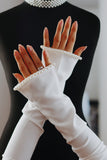 Detachable Crepe Bridal Sleeves with Pearls