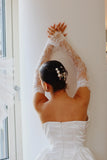 Luxury Detachable Lace Wedding Sleeves with Sequins
