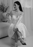 Detachable Satin Bridal Sleeves with Pearls