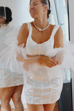 Luxury Short Ruffled Wedding Cape