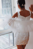 Luxury Short Ruffled Wedding Cape