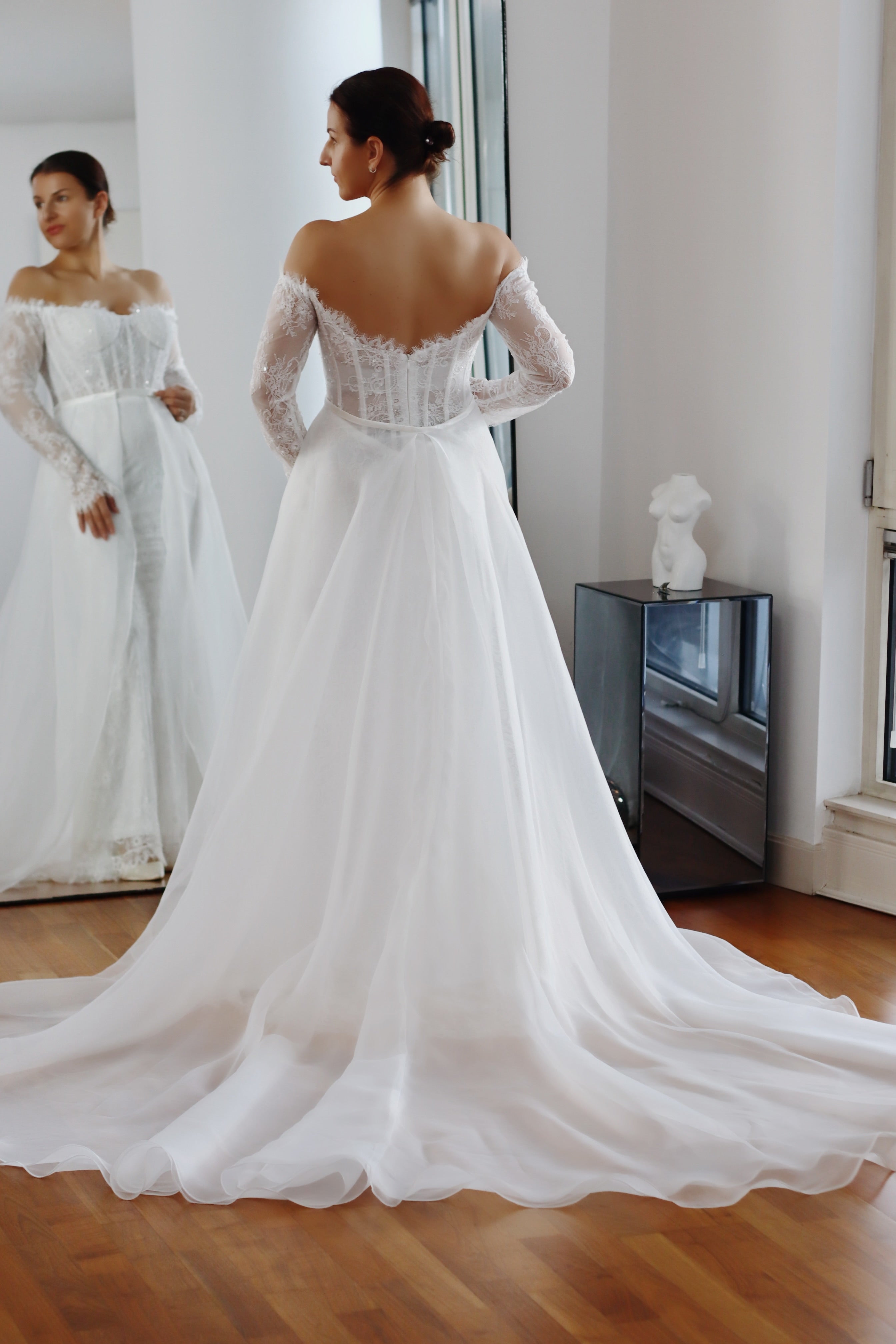 Detachable Organza Bridal Train