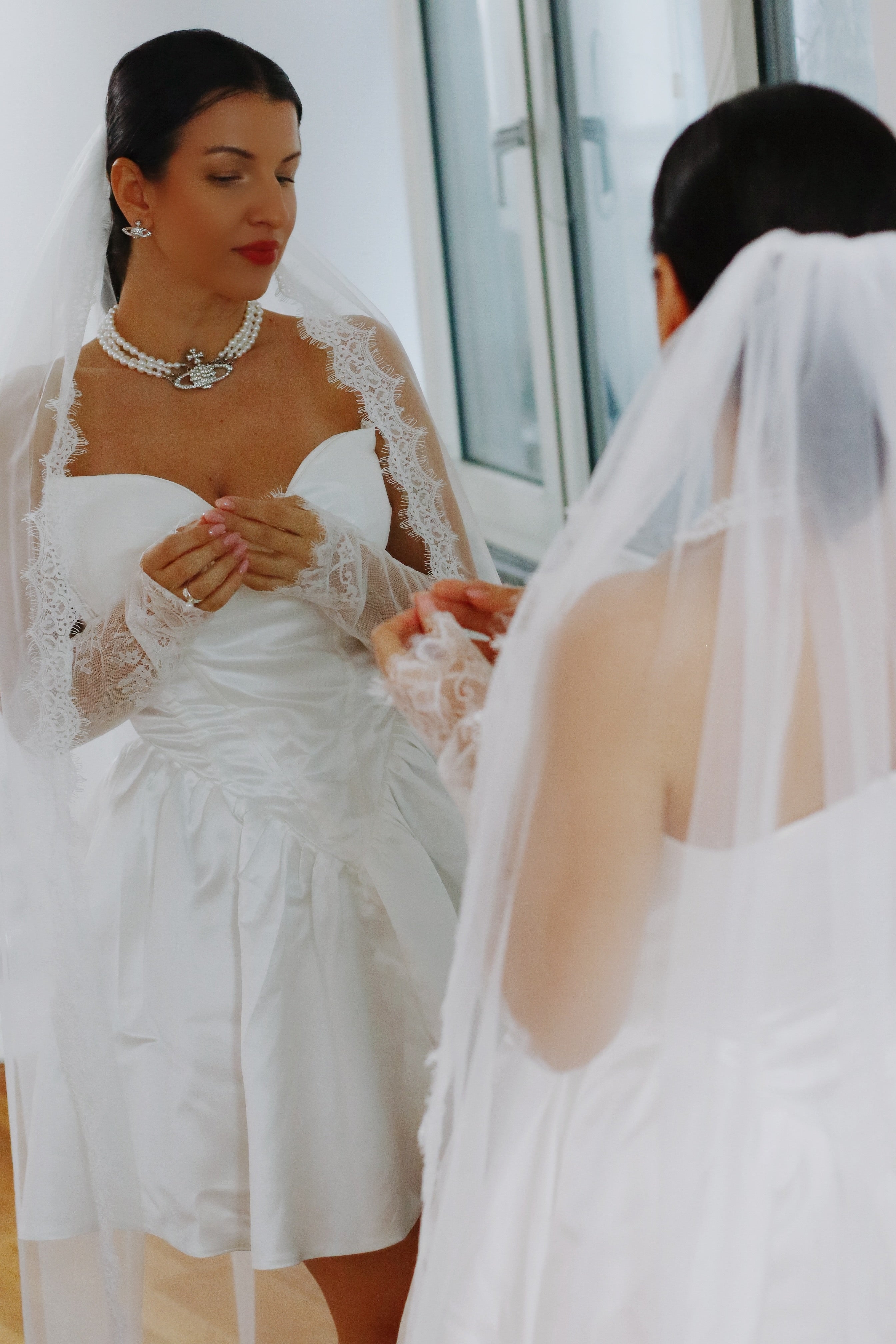 Bridal Veil with Lace Trim