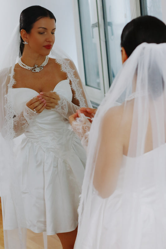 Bridal Veil with Lace Trim
