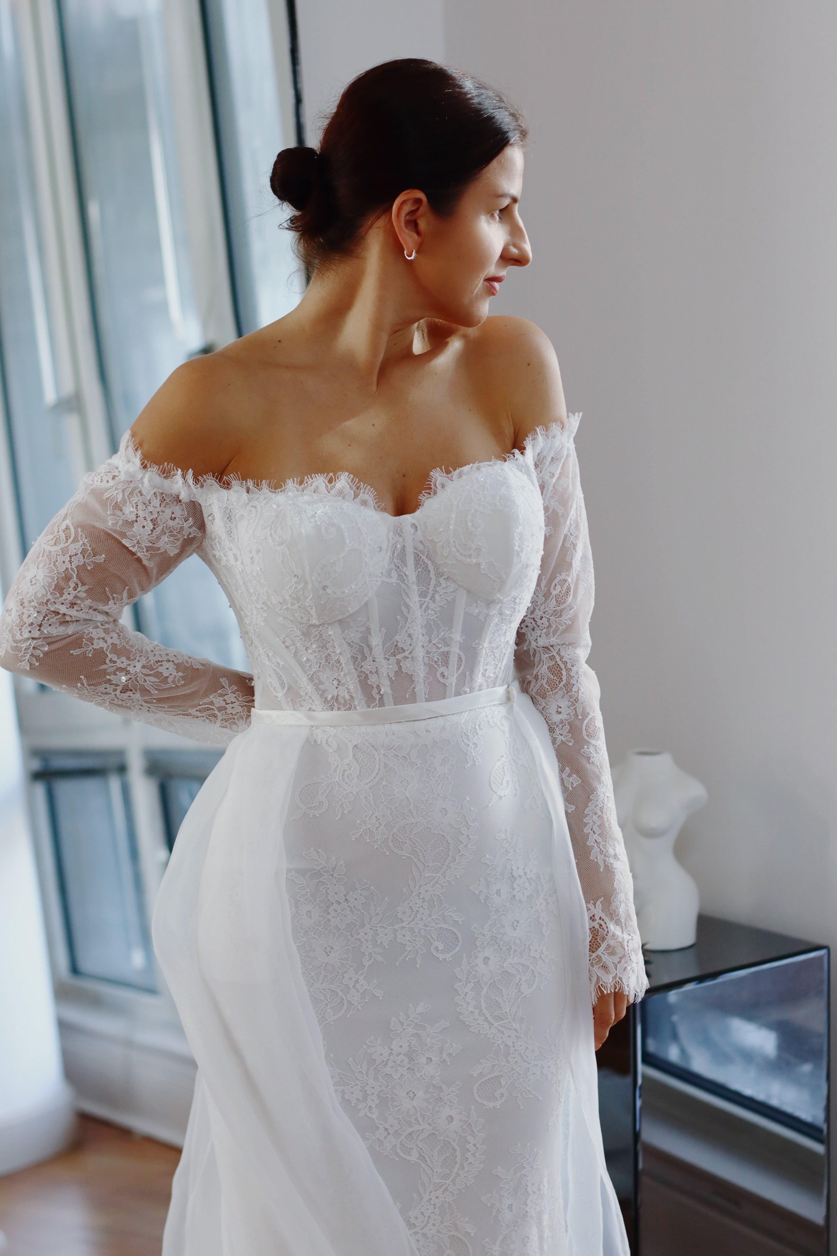 Detachable Organza Bridal Train