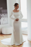 simple wedding dress with square neckline