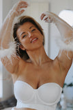 Feather Bridal Gloves - Velo Bianco