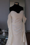 Rose Crepe Bridal Gown with Detachable Sleeves - Velo Bianco