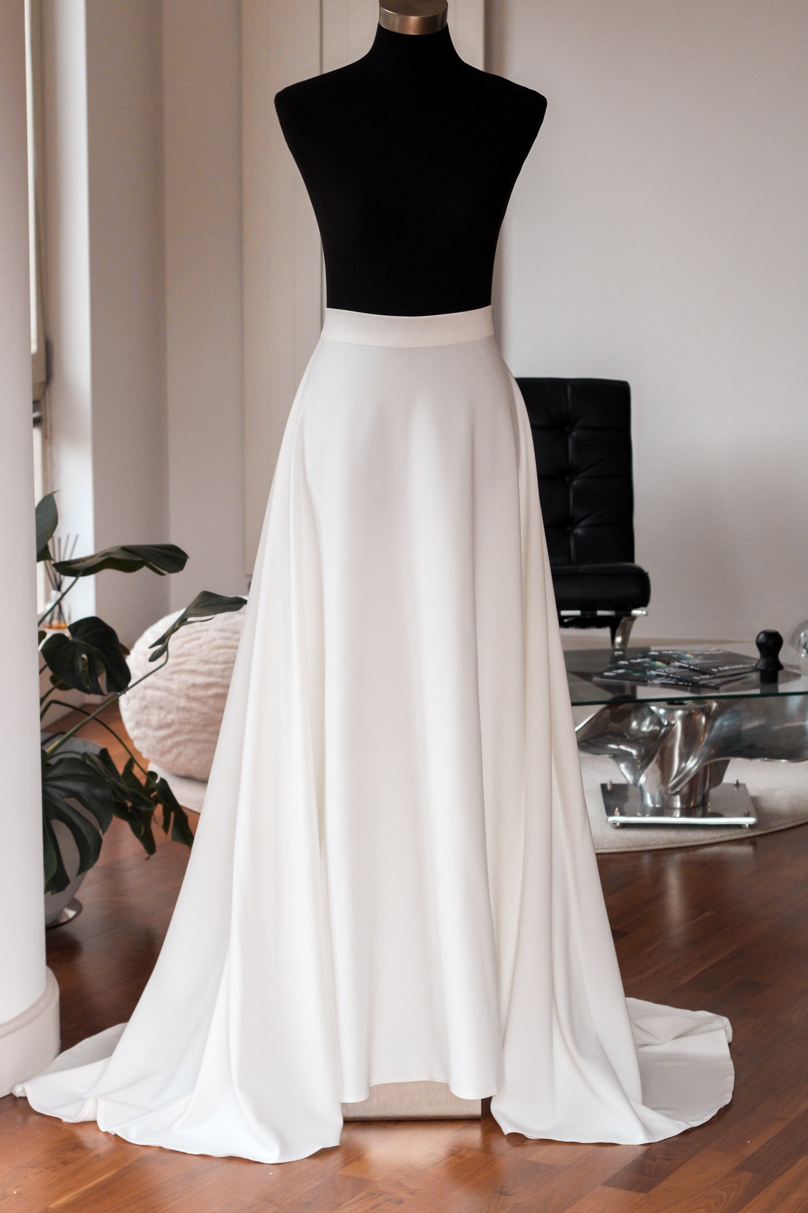 Detachable Crepe Bridal Overskirt - Velo Bianco