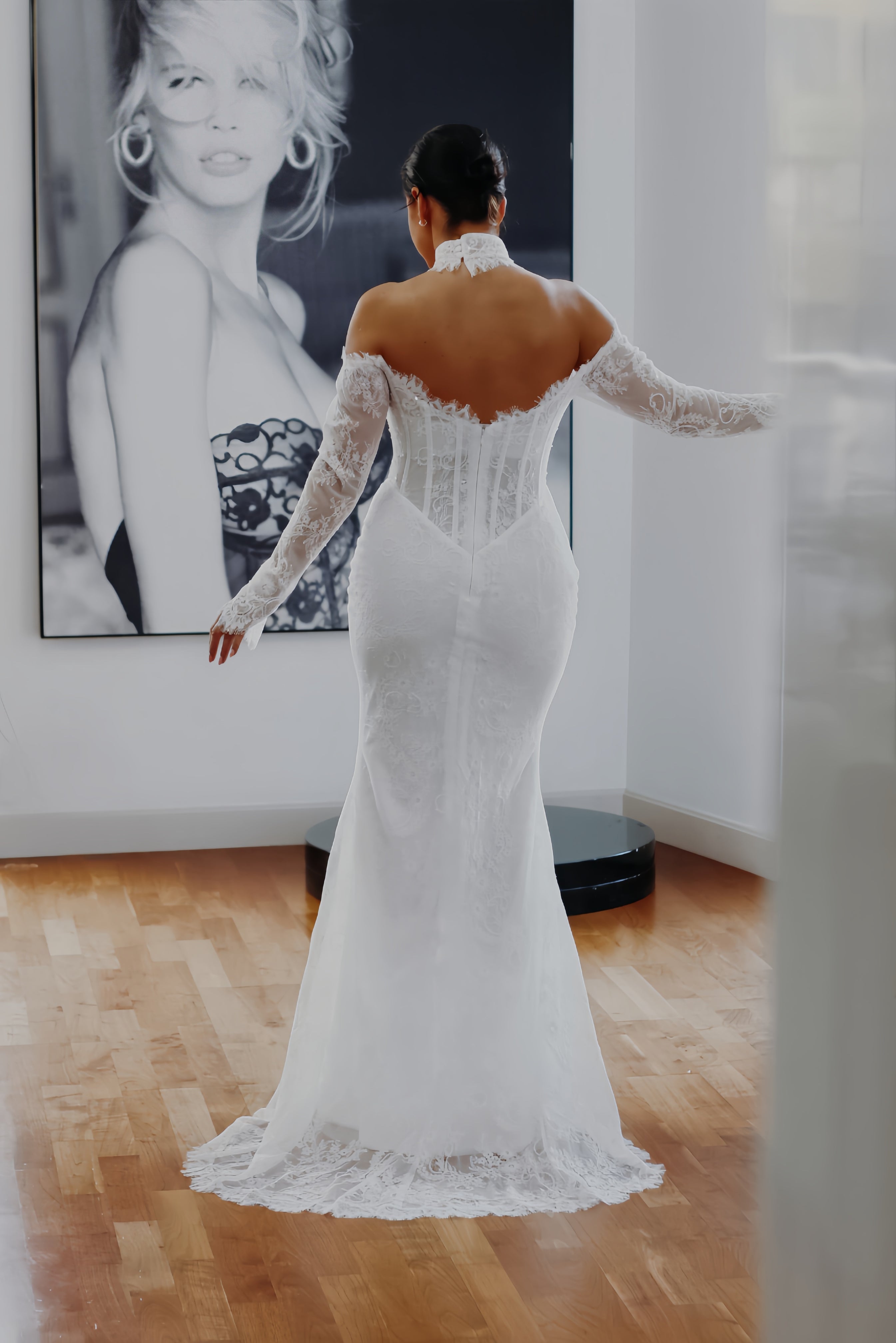 April ~ Lace Applique Wedding Dress