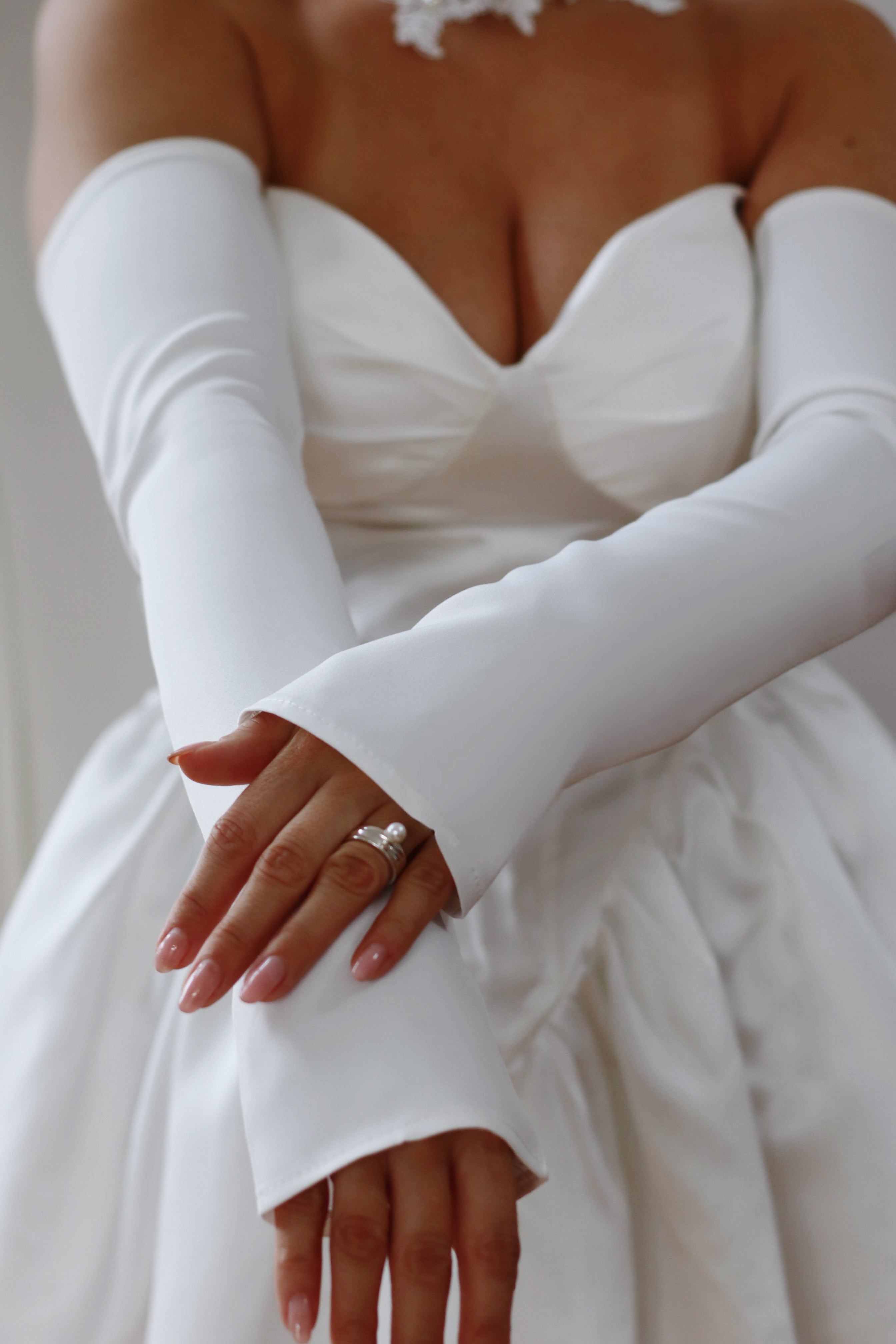 Detachable Soft Satin Bridal Sleeves