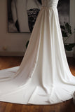 Luxury Detachable Crepe Bridal Train - Velo Bianco