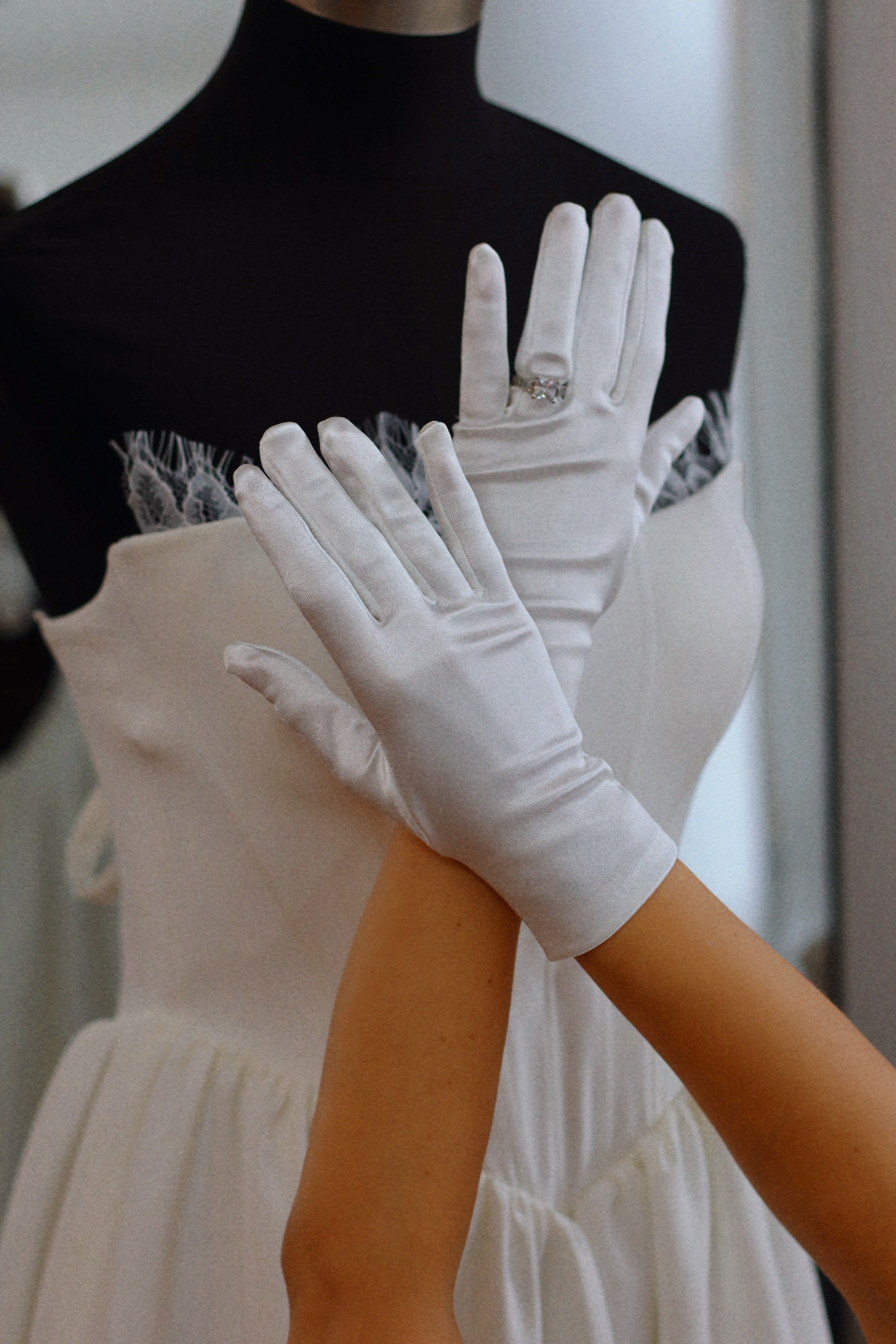 Plain Satin Bridal Gloves