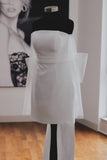 Strapless Mini Wedding Dress - Velo Bianco