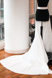 Luxury Crepe Wedding Train - Velo Bianco