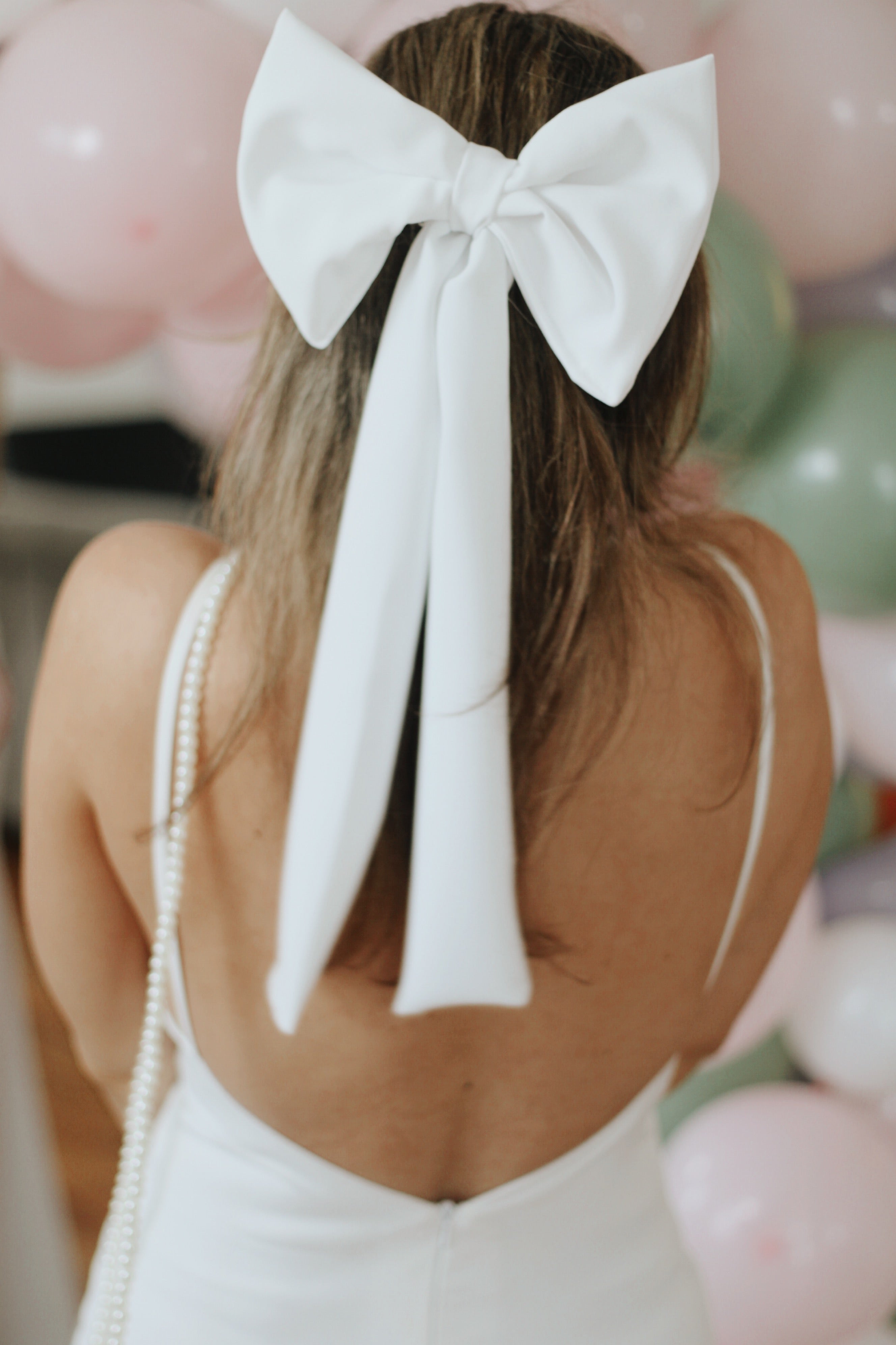 Crepe Hair Bow - Velo Bianco