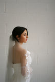 Cathedral Lace Trim Wedding Veil - Velo Bianco