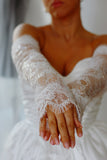 Luxury Detachable Lace Wedding Sleeves with Sequins