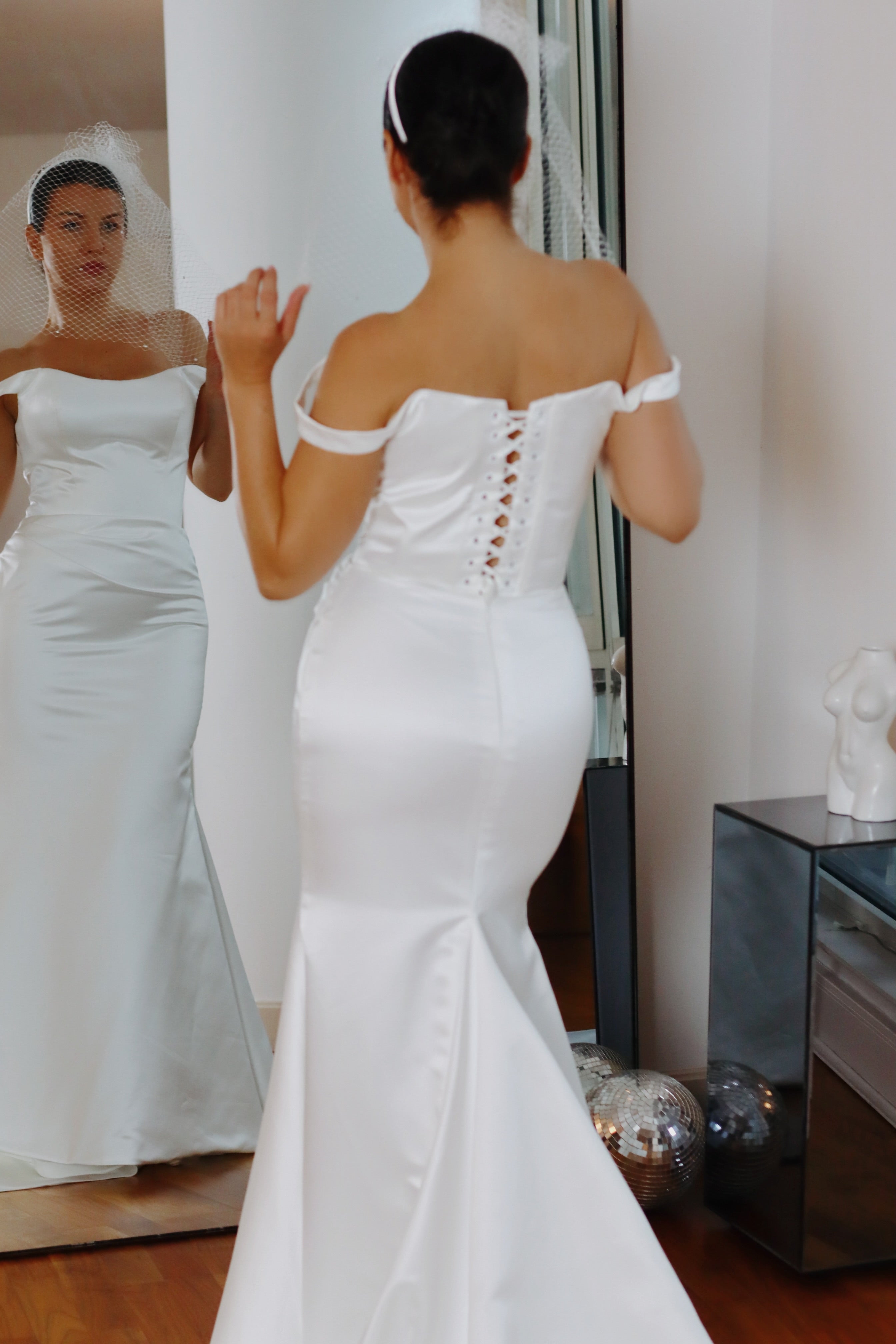 Bridget ~ Satin Corset Bridal Dress