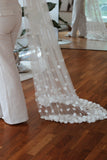 Cathedral 3D Flower Wedding Veil - Velo Bianco