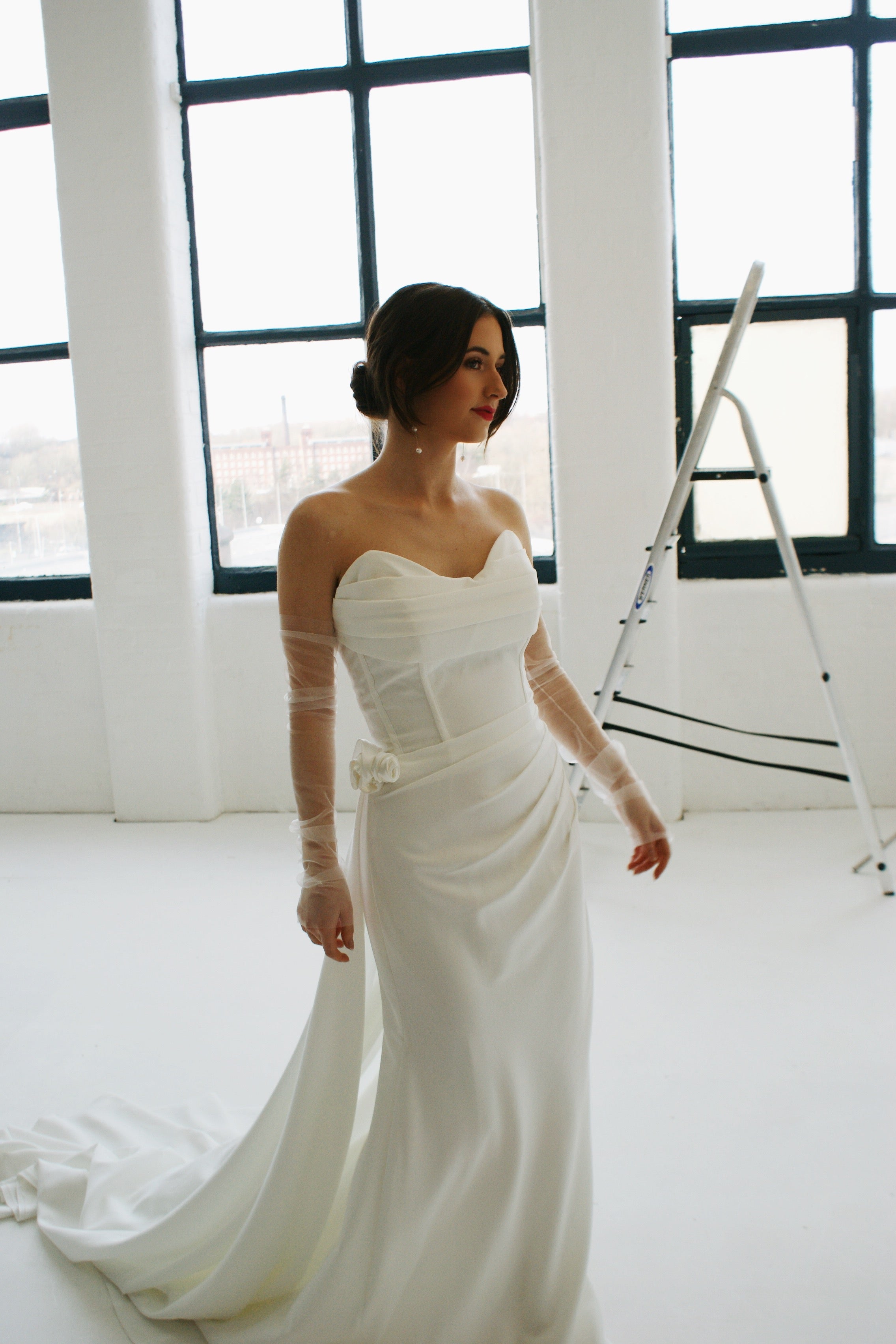 Rose Crepe Bridal Gown - Velo Bianco
