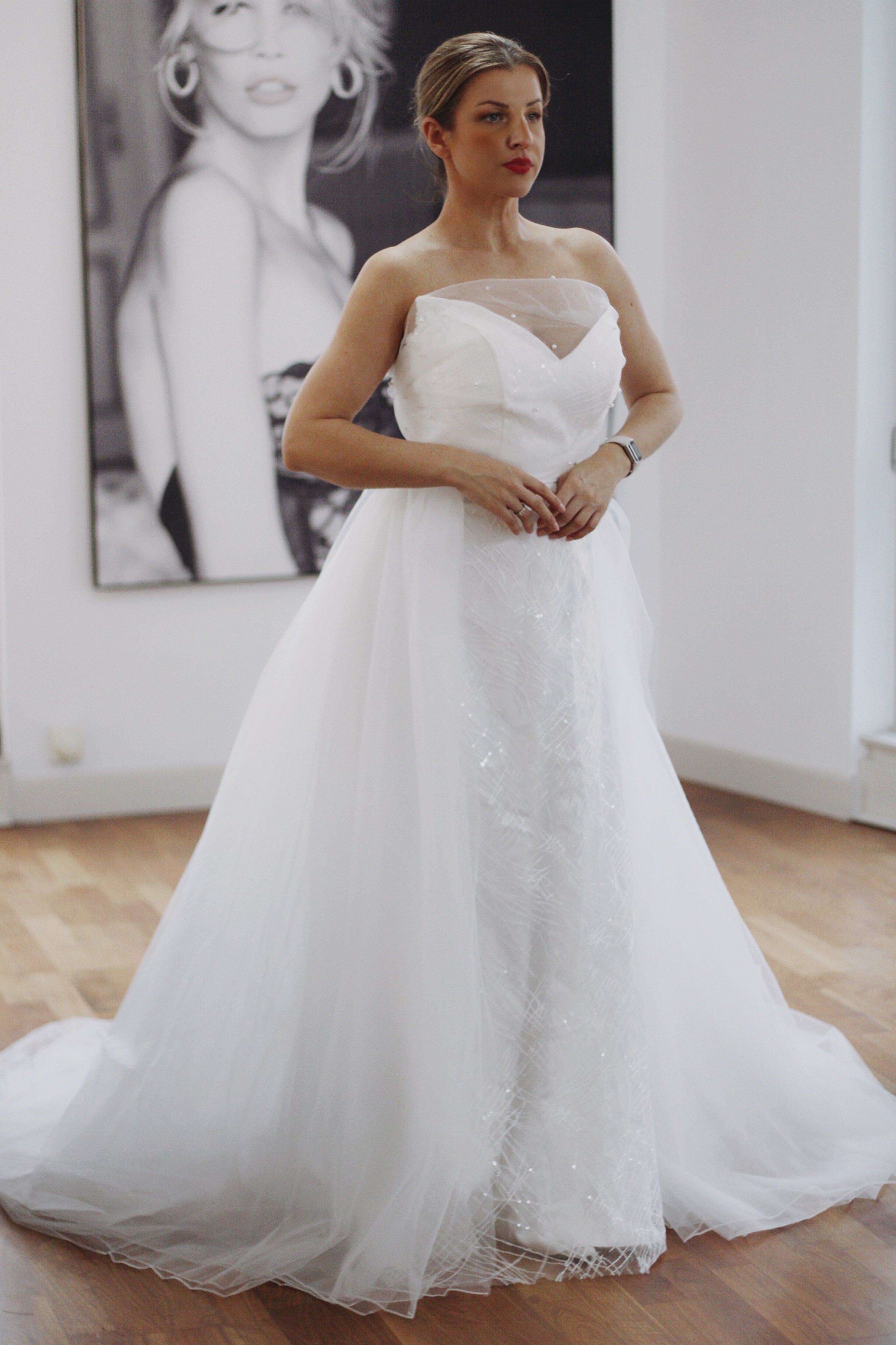 Pearl Bridal Topper - Velo Bianco