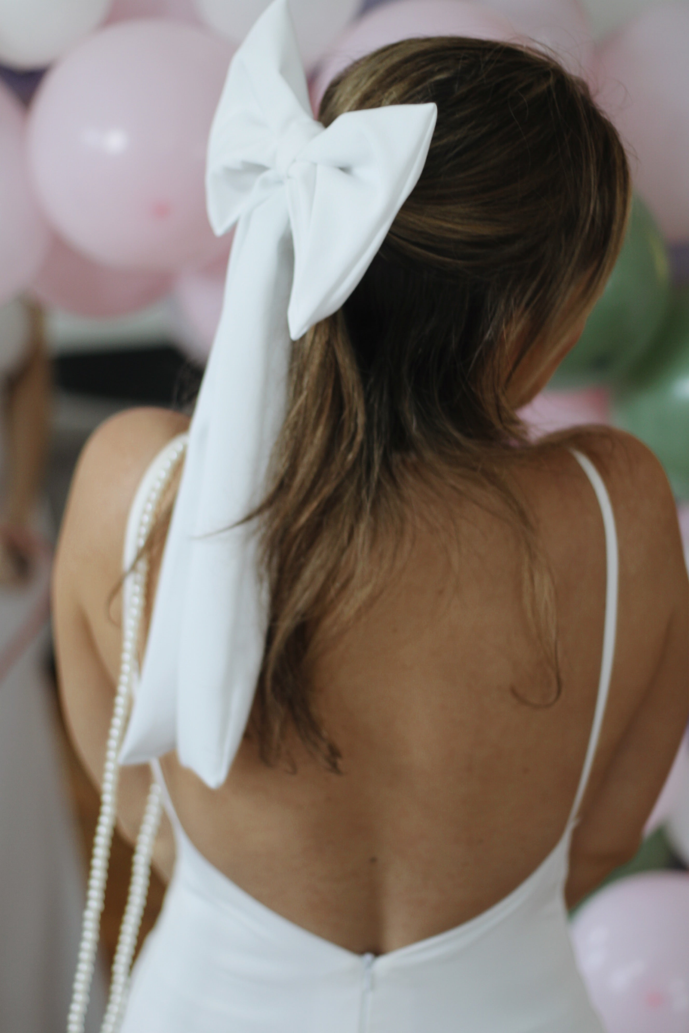 Crepe Hair Bow - Velo Bianco
