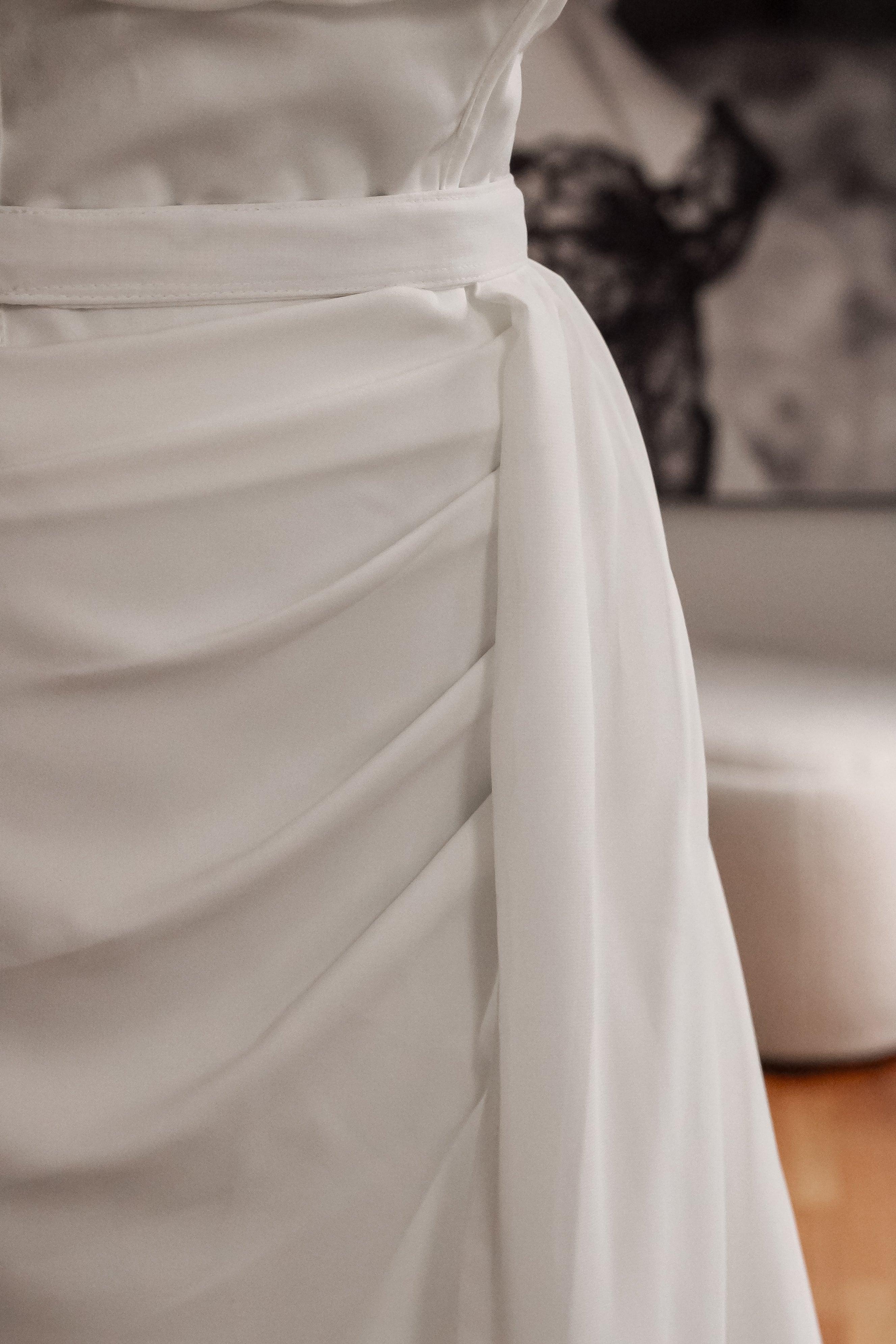 Deatchable Bridal Chiffon Overskirt - Velo Bianco