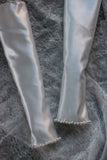 Detachable Satin Bridal Sleeves with Pearls
