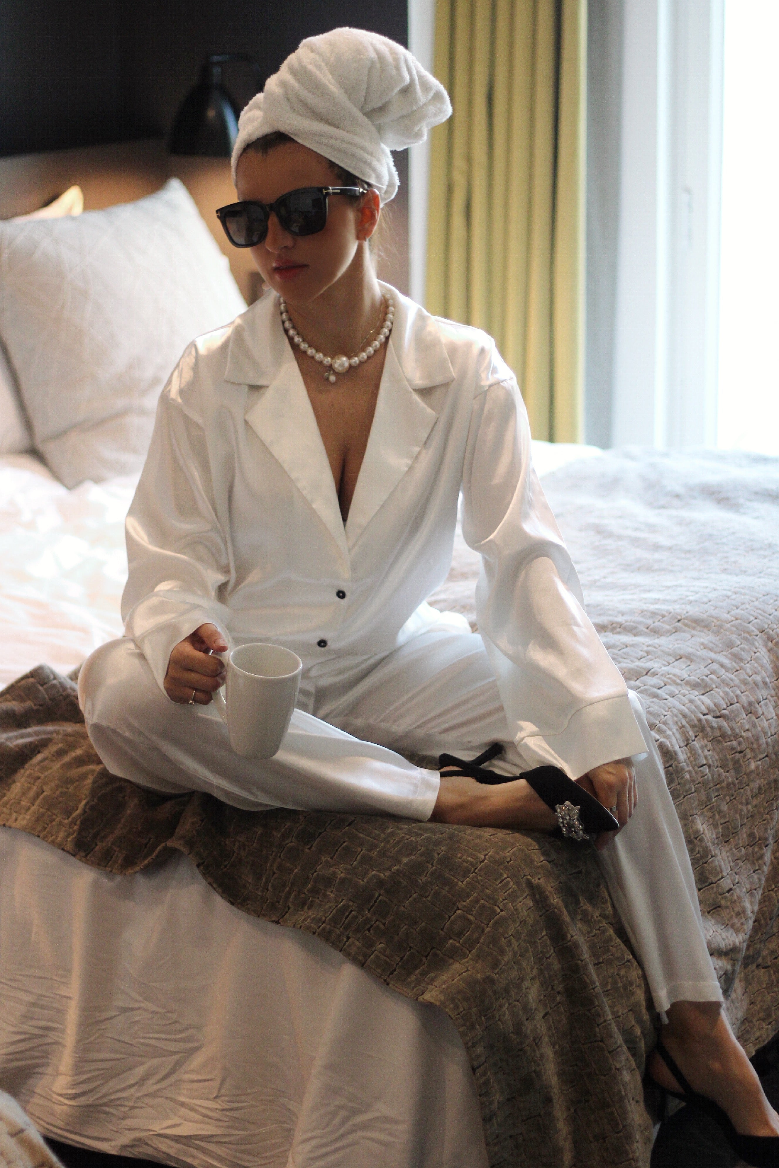 White Bridal Pyjamas Set - Velo Bianco